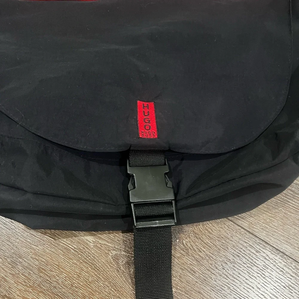Hugo Boss Black and Red Messenger Bag